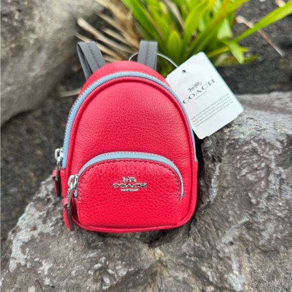 Coach Accessories - Coach Mini Backpack NWT Bag Charm Keychain Red Leather